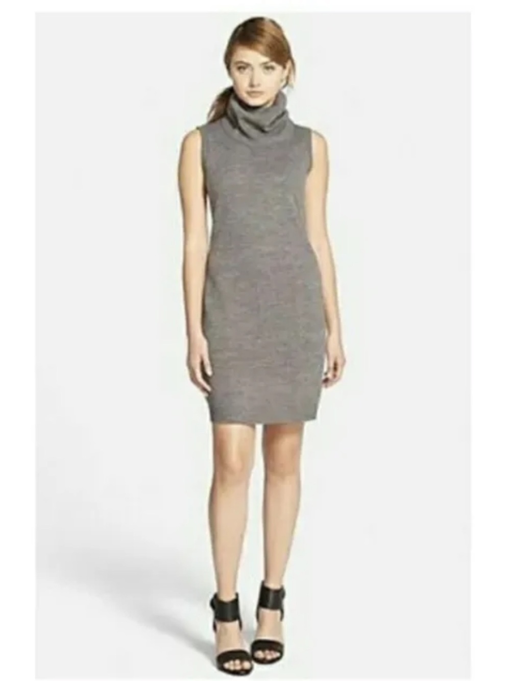 Designer Nordstrom Cupcakes and Cashmere Gray Sweater Dress Open Back Cowl Neck